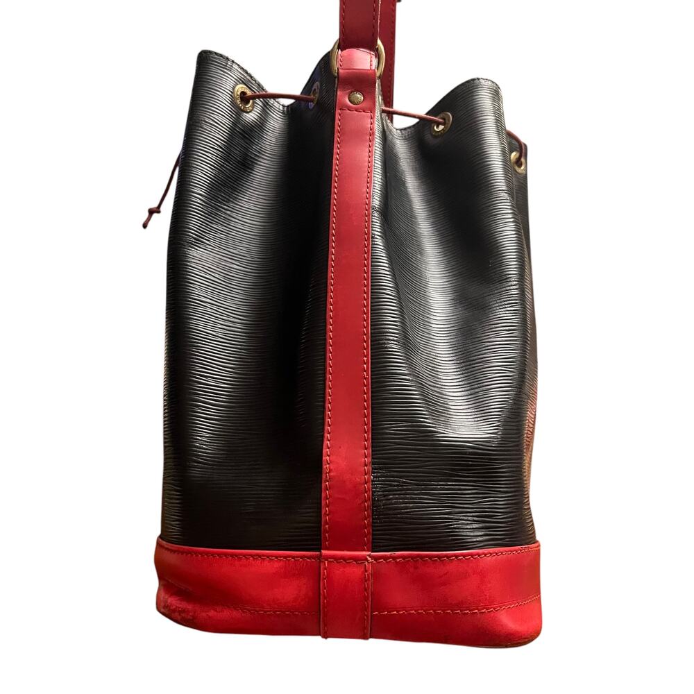 Louis Vuitton Vintage Noe Bucket Bag Black Red Epi Leather 1995 Large Shoulder - Picture 12 of 16